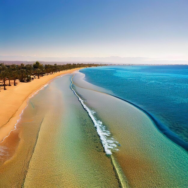 Belle côte de la plage de la mer Rouge