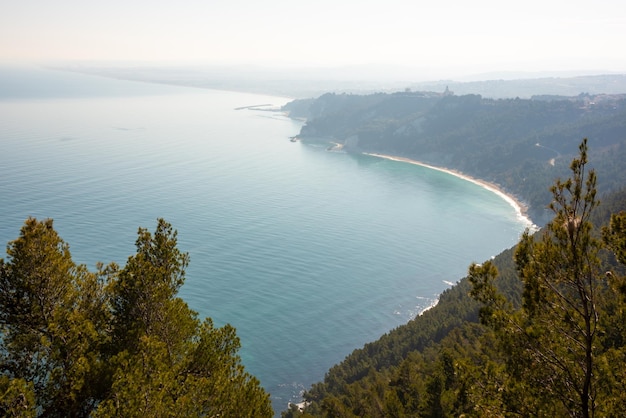 Belle côte rocheuse en mer Méditerranée vue d'en haut