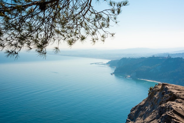 Belle côte rocheuse en mer Méditerranée vue d'en haut