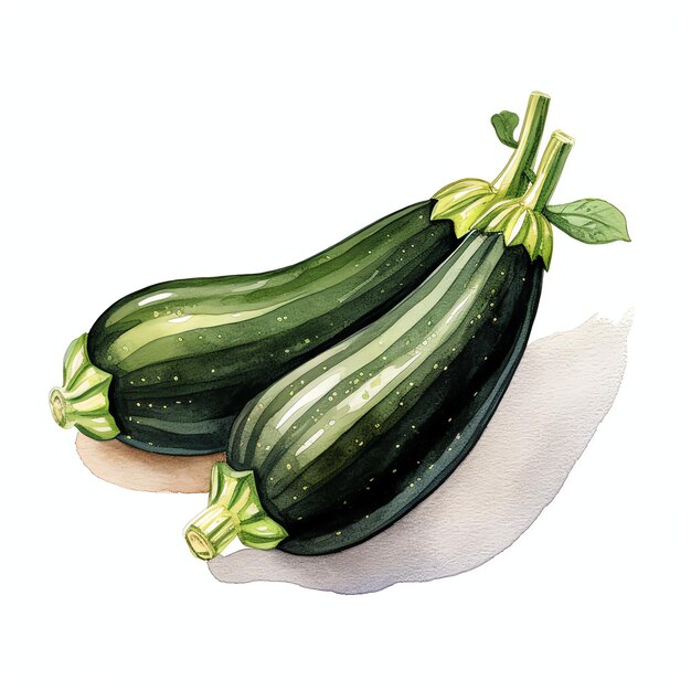 Photo belle courgette aquarelle légumes clipart illustration