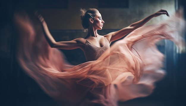 Une belle danseuse de ballet respire l'élégance et la grâce générées par l'IA