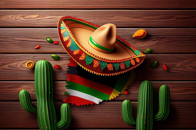 Belle décoration de fête mexicaine Generative Ai