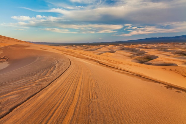 Belle dune jaune dans le désert Désert de Gobi Mongolie