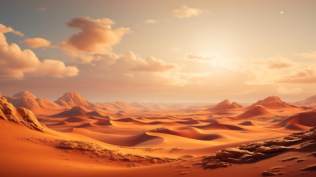 belle dune à la lumière dorée