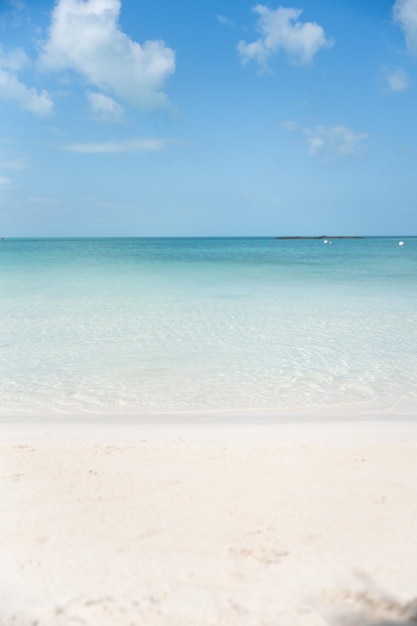 Photo belle eau claire et claire de la mer des caraïbes en vertical