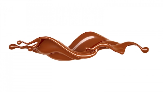 Une belle et élégante touche de chocolat. Illustration 3D, rendu 3D.
