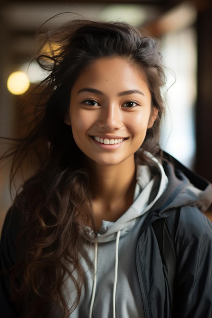 Une belle étudiante indonésienne souriante