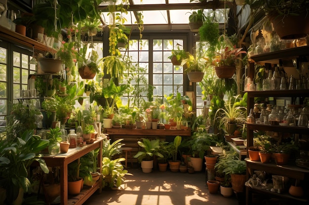 Une belle exposition de pépinière de plantes