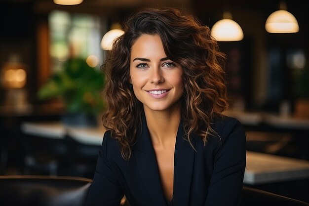 Une belle femme d'affaires dans un bureau