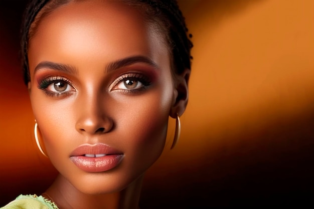 Belle Femme Africaine À La Mode Maquillage Tendance La Beauté Des Modèles De Haute Couture Magnifique