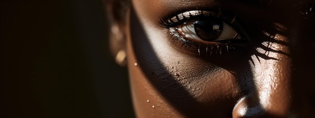 Une belle femme afro-américaine aux yeux sombres