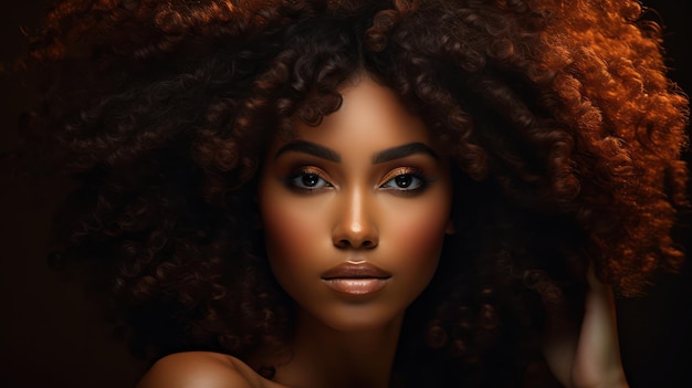 Photo belle femme afro-américaine avec une coiffure afro ia générative