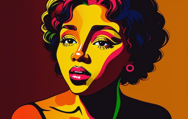 Belle femme afro-américaine dans un style pop art