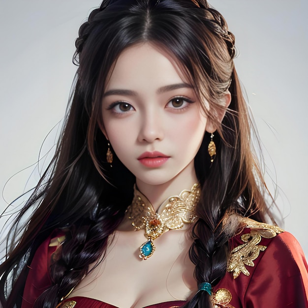 Belle femme asiatique en costume traditionnel Portrait de femmes asiatiques