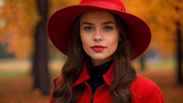 Belle femme de l'automne