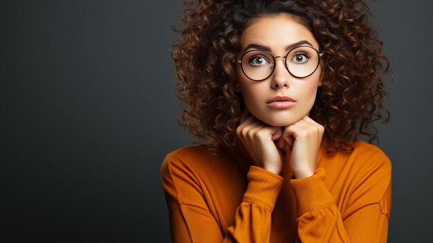 belle femme aux cheveux rouge vif