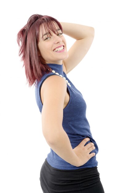 Belle femme aux cheveux rouges