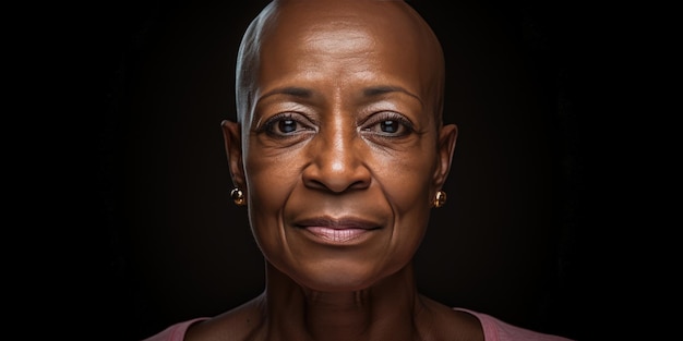 Une belle femme chauve subissant une chimiothérapie dans la prévention et le traitement du cancer du sein