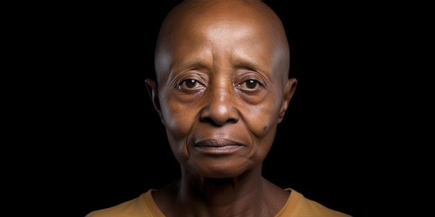 Une belle femme chauve subissant une chimiothérapie dans la prévention et le traitement du cancer du sein