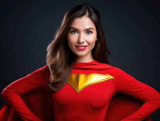 Photo une belle femme en costume de super-héros