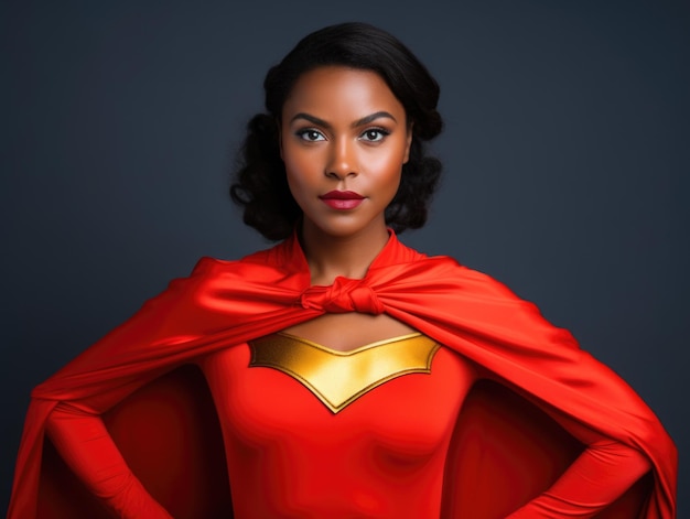 Photo une belle femme en costume de super-héros