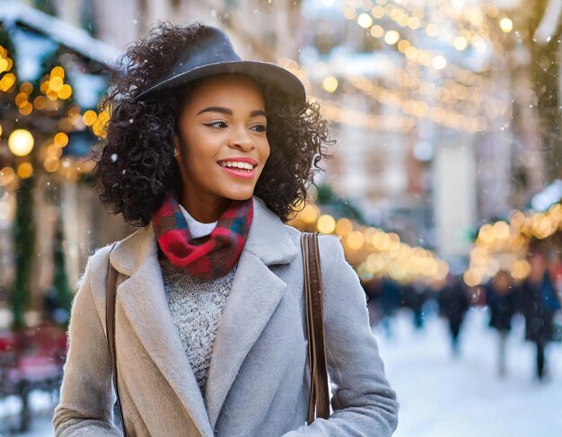 Photo une belle femme élégante en hiver