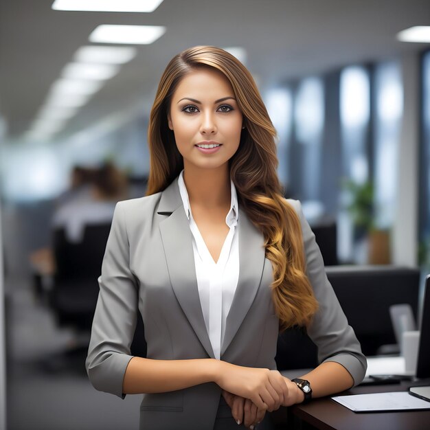 une belle femme d'entreprise au bureau