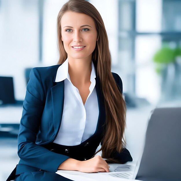 une belle femme d'entreprise au bureau