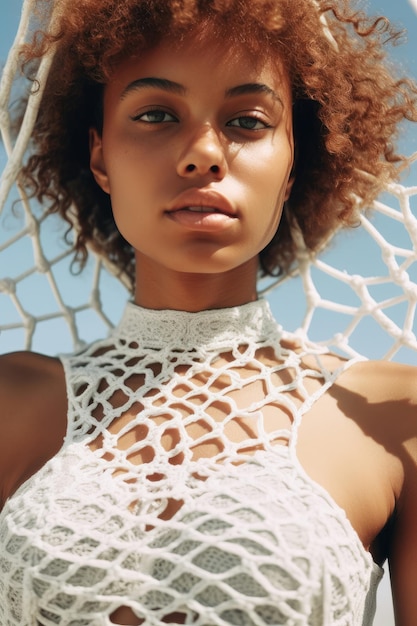 Belle femme en été avec un chapeau