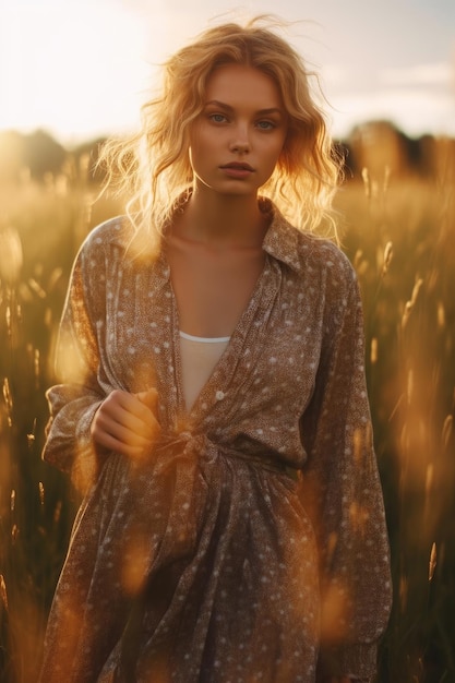 Belle femme en été avec un chapeau