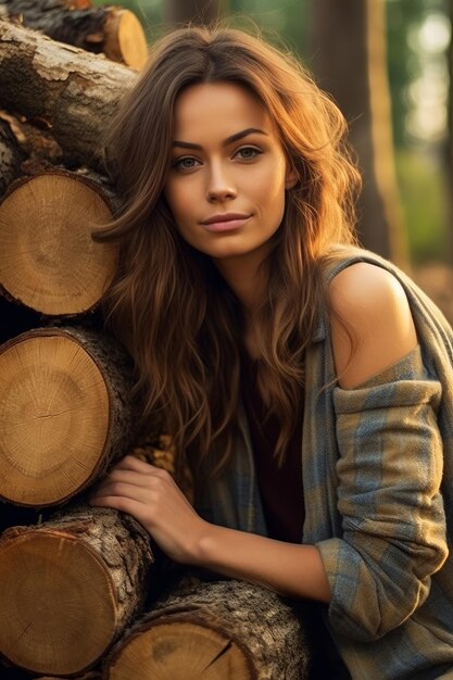 Belle femme en été avec un chapeau