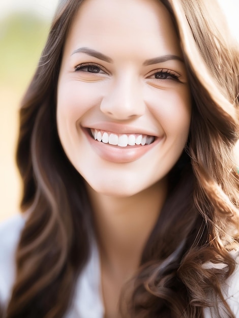 Photo une belle femme jeune et souriante regardant la caméra