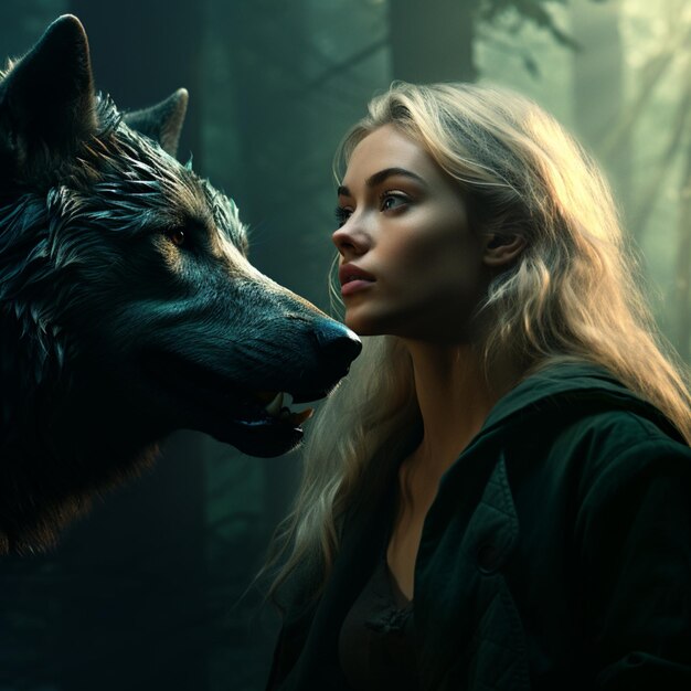 Une belle femme et un loup 2