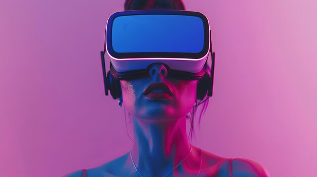 belle femme avec des lunettes 3D VR sur le fond isolé