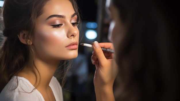 Belle femme avec un maquillage naturel