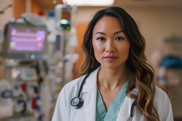 Photo une belle femme médecin dans un hôpital