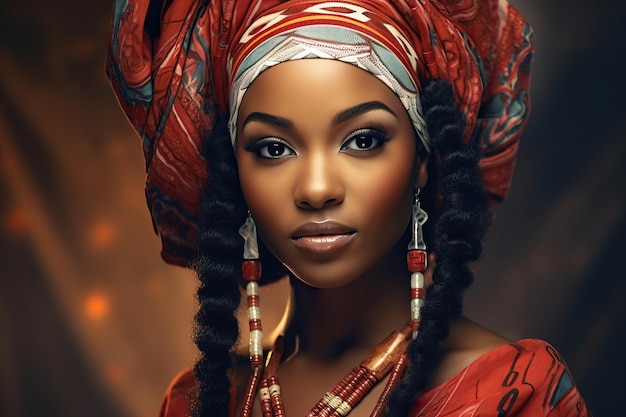 Une belle femme nigériane en tenue traditionnelle