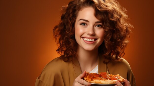 Photo une belle femme qui mange des chips de pommes de terre