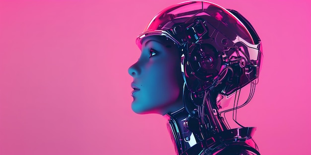 Une belle femme robot avec une intelligence artificielle