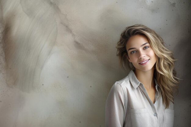 Belle femme souriante dans une scène intérieure