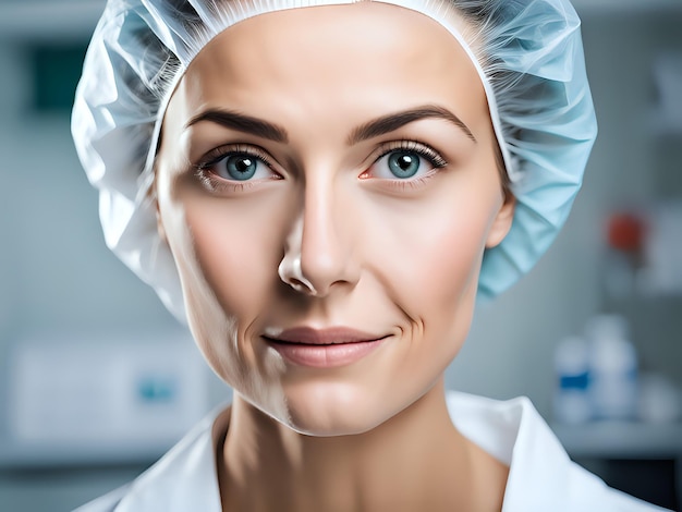 Photo belle femme souriante travaillant dans le domaine médical infirmière d'hôpital ou médecin