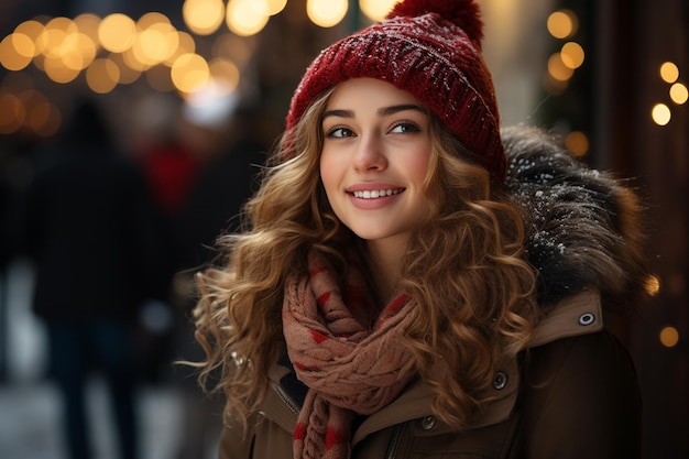 belle femme avec des vêtements d'hiver