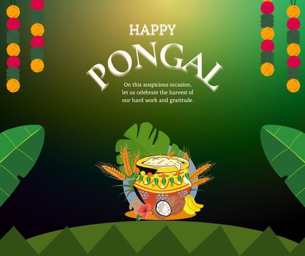 Belle fête traditionnelle du Pongal dans le sud de l'Inde