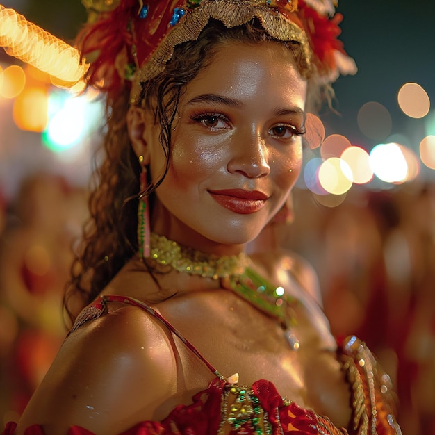 Photo une belle fille au carnaval