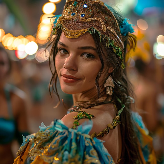 Photo une belle fille au carnaval