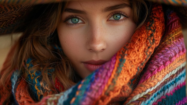 Une belle fille aux yeux verts.