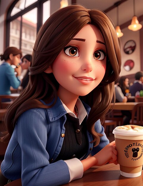 Belle fille boire du café