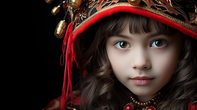 Belle fille brésilienne habillée pour le carnaval au Brésil avec une danse au masque de carnaval.