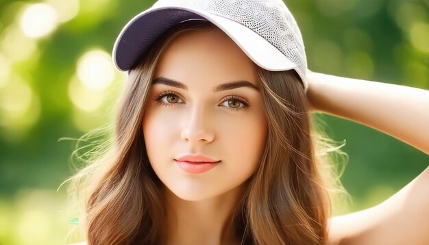 Photo une belle fille avec un chapeau d'été