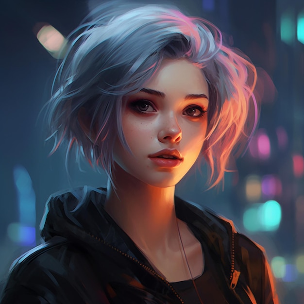 Belle fille cyberpunk